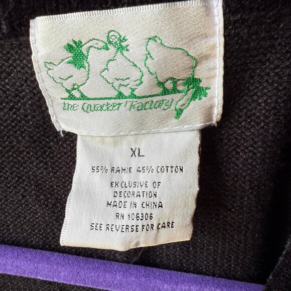 The Quacker Factory knitted embroidered nativity holiday christmas sweater XL - Picture 9 of 10